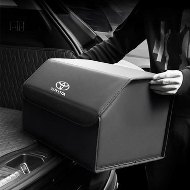 Foldable Car Trunk Organizer With 2 Compartments For Toyota Honda Suzuki Kia Hyundai & More Brands